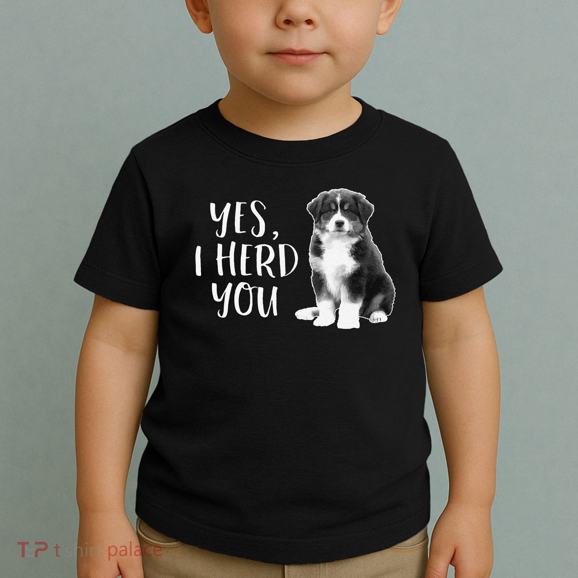 Australian Shepherd Herding Dog Funny I Herd You Mom Dad Toddler T-Shirt