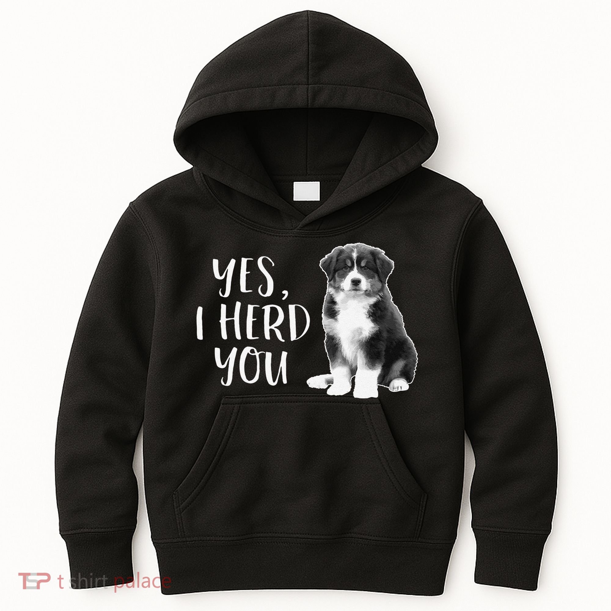 Australian Shepherd Herding Dog Funny I Herd You Mom Dad Kids Hoodie