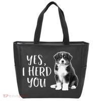 Australian Shepherd Herding Dog Funny I Herd You Mom Dad Tote Bag thumb 0