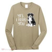 Australian Shepherd Herding Dog Funny I Herd You Mom Dad Long Sleeve Shirt thumb 0