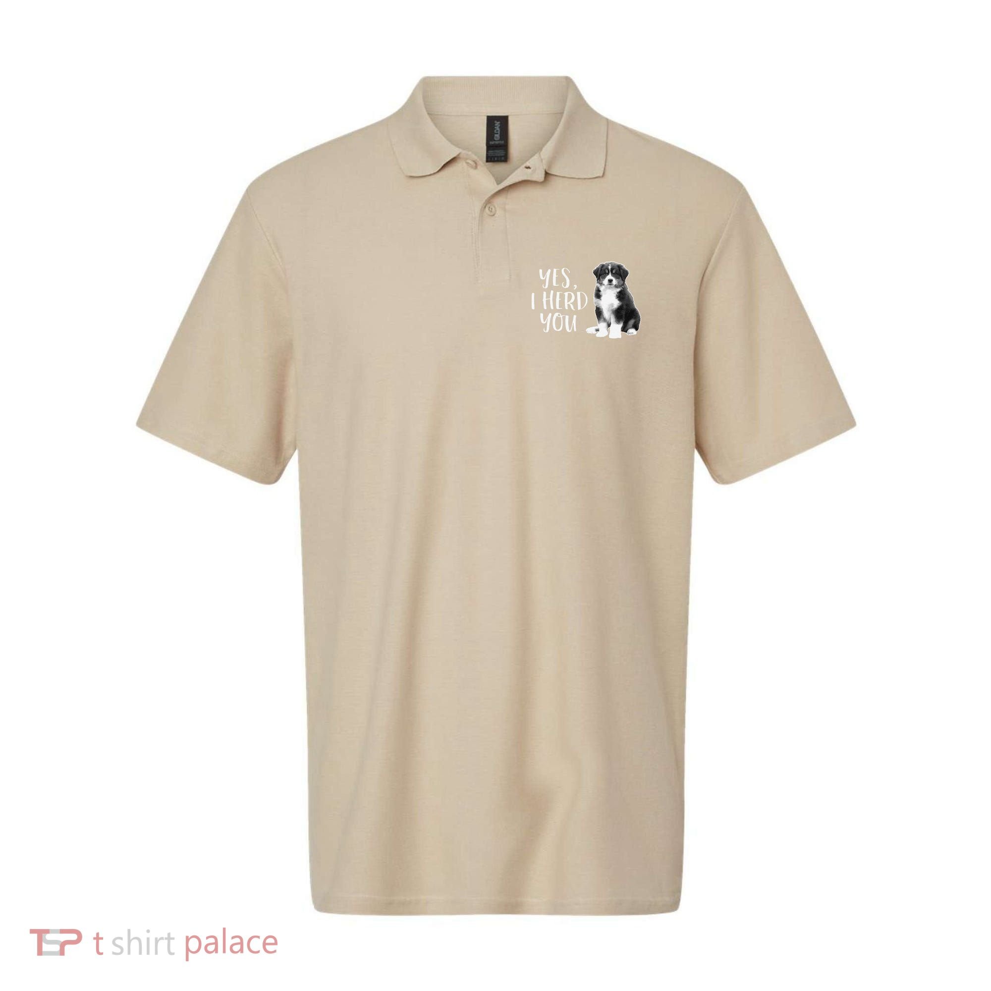 Australian Shepherd Herding Dog Funny I Herd You Mom Dad Polo