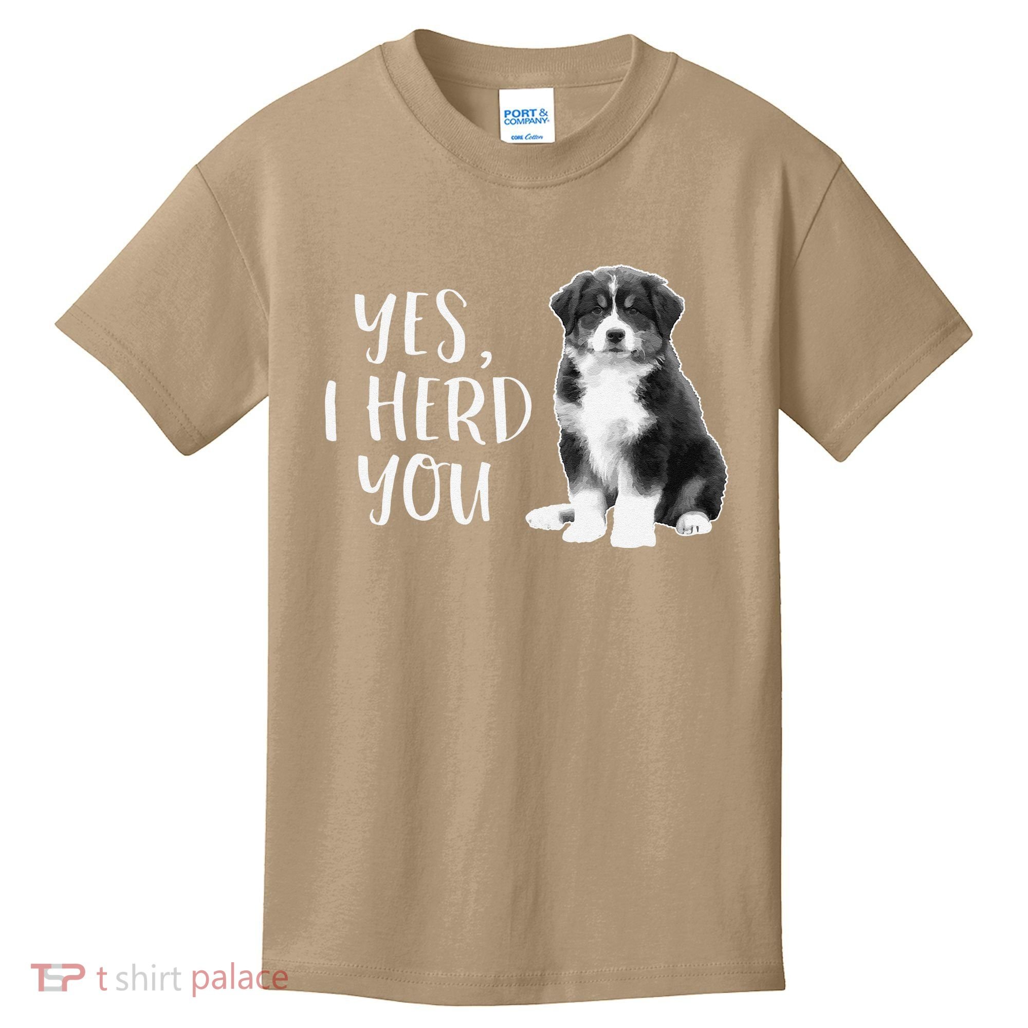 Australian Shepherd Herding Dog Funny I Herd You Mom Dad Kids T-Shirt