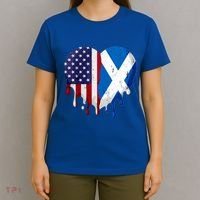 American Scottish Heritage Month Scotland Flag Heart Gift T-Shirt thumb 4