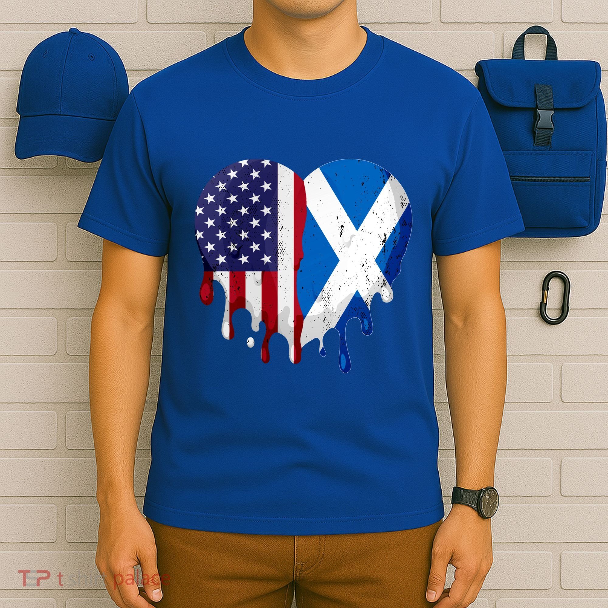 American Scottish Heritage Month Scotland Flag Heart Gift T-Shirt