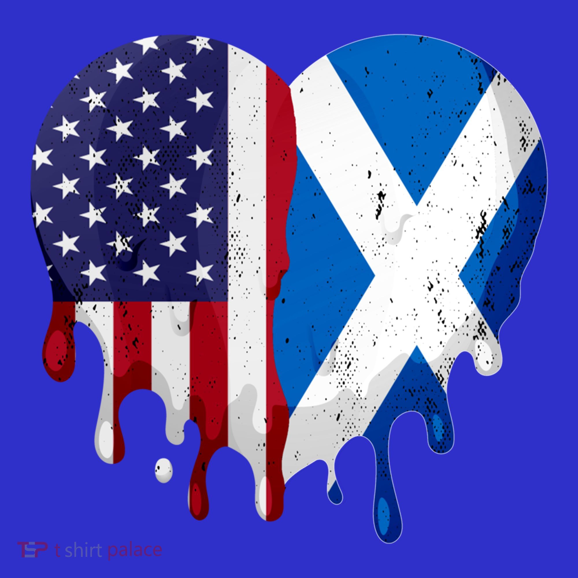 American Scottish Heritage Month Scotland Flag Heart Gift T-Shirt