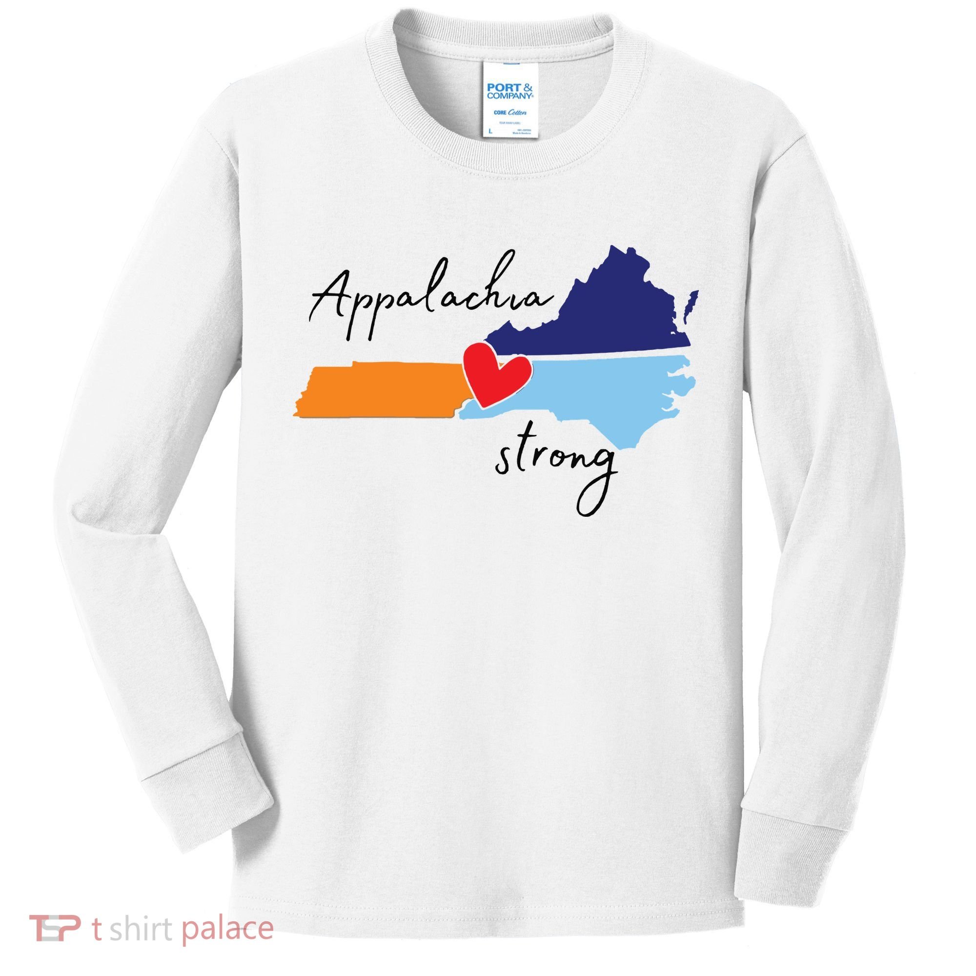 Appalachia Strong Hurricane Helene Disaster Relief Kids Long Sleeve Shirt