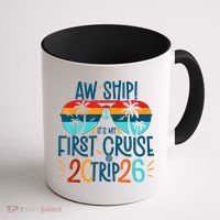 Aw Ship Its My First Cruise Trip 2026 Coffee Mug thumb 1