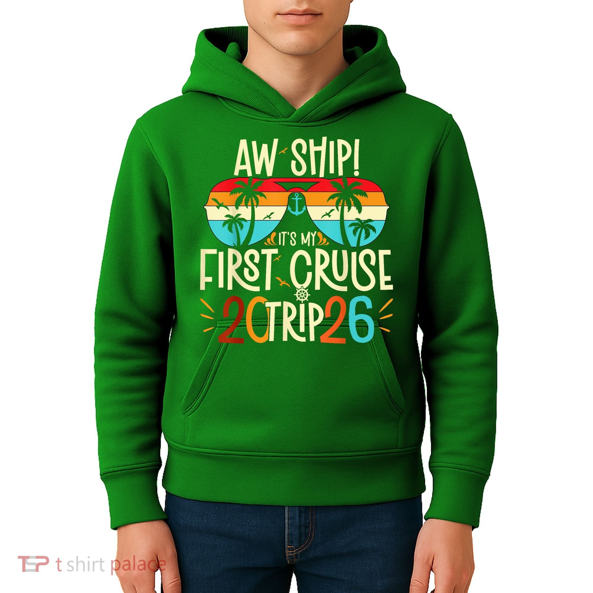 Aw Ship Its My First Cruise Trip 2026 Kids Hoodie