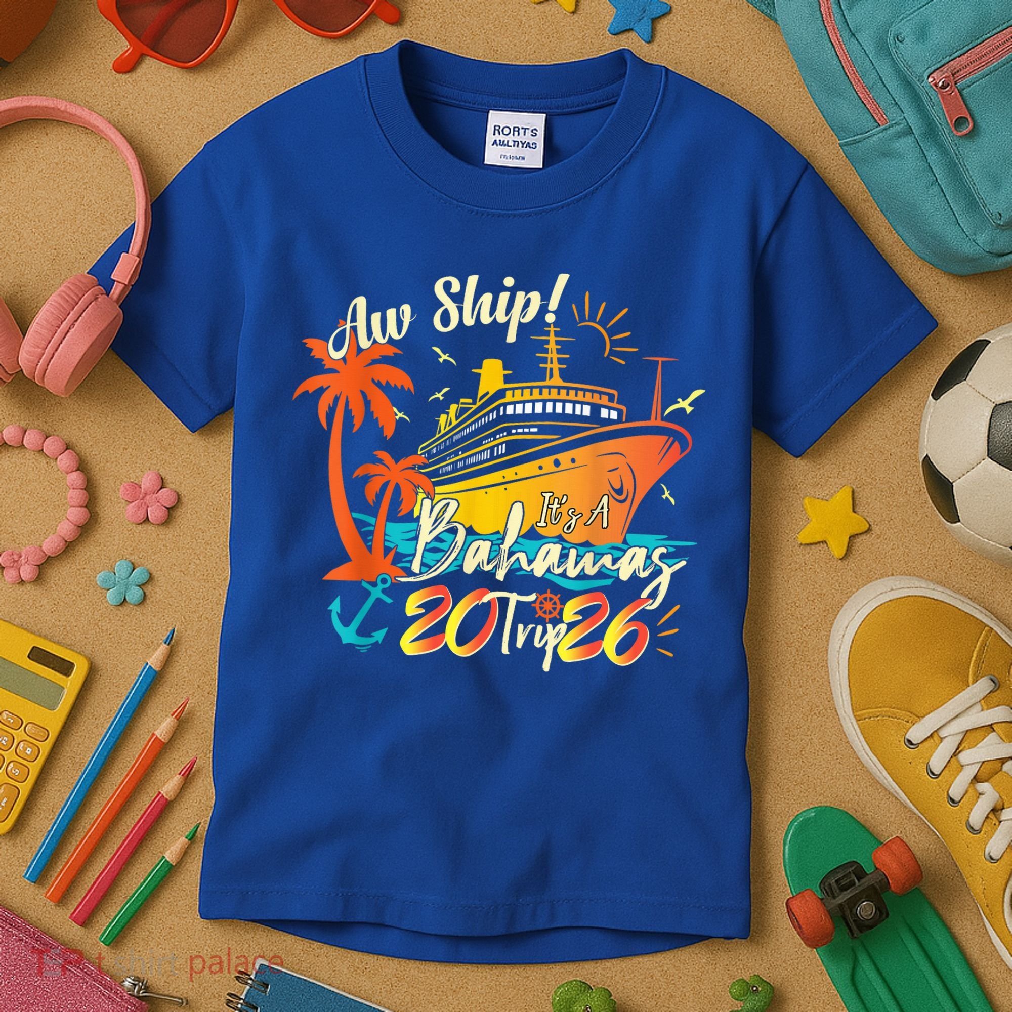 Aw Ship Its A Bahamas Trip 2026 Kids T-Shirt