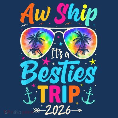 Aw Ship Its A Besties Trip 2026 Performance Fleece Hoodie