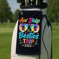 Aw Ship Its A Besties Trip 2026 Golf Towel thumb 2