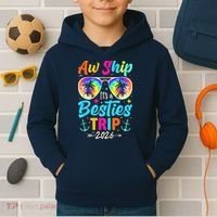 Aw Ship Its A Besties Trip 2026 Kids Hoodie thumb 2