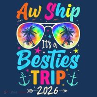 Aw Ship Its A Besties Trip 2026 Kids Long Sleeve Shirt thumb 2