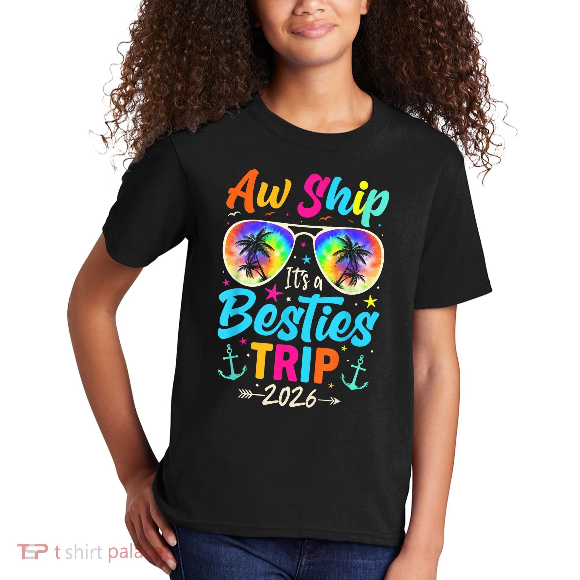 Aw Ship Its A Besties Trip 2026 Kids T-Shirt