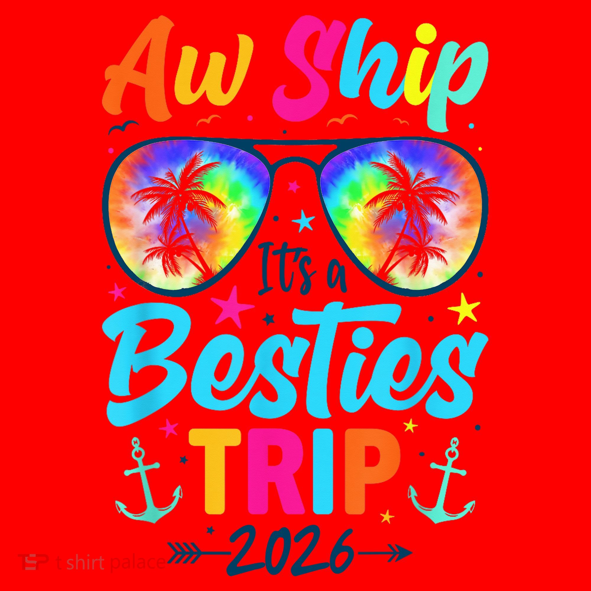 Aw Ship Its A Besties Trip 2026 Santa Hat