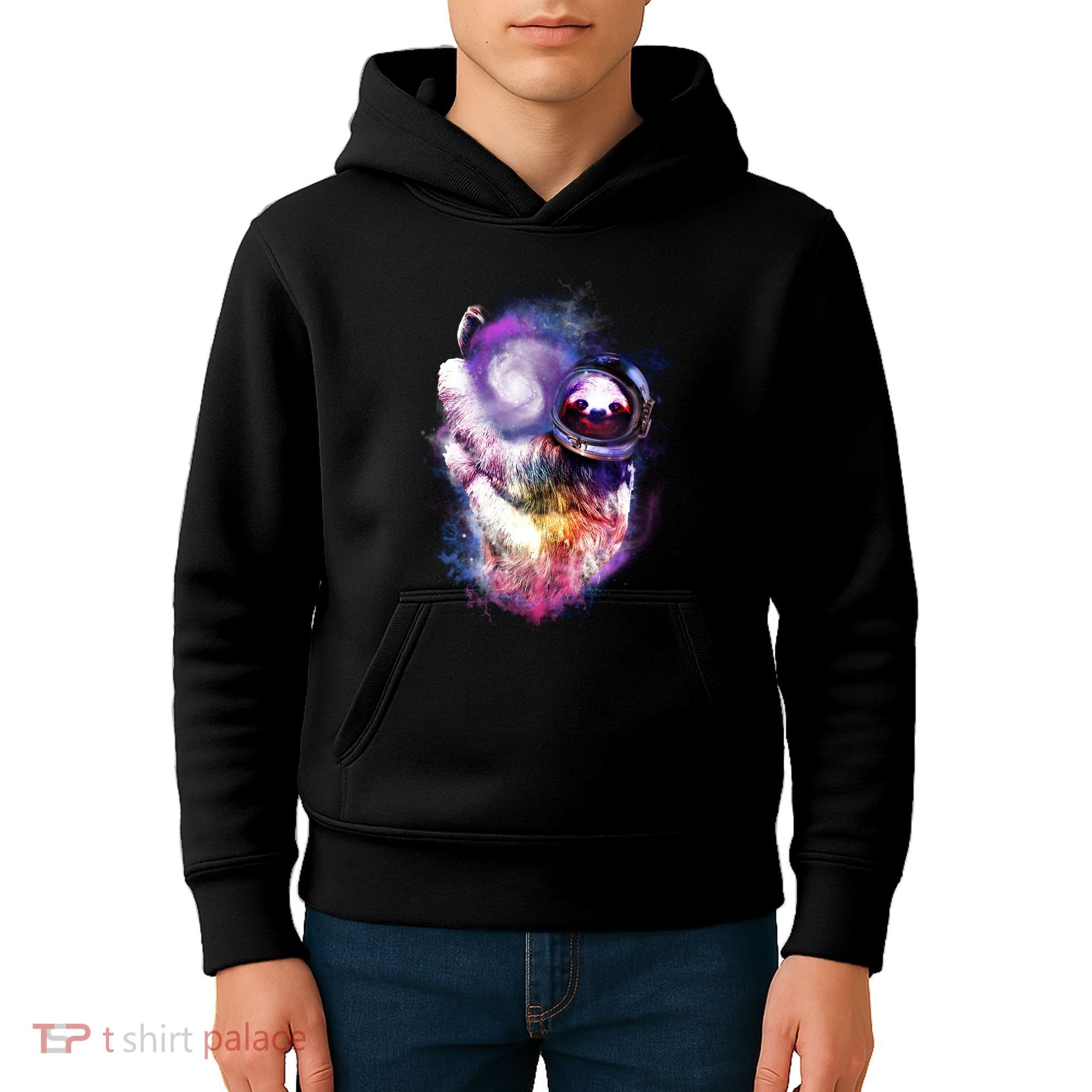 Astronaut Sloth In Space Kids Hoodie