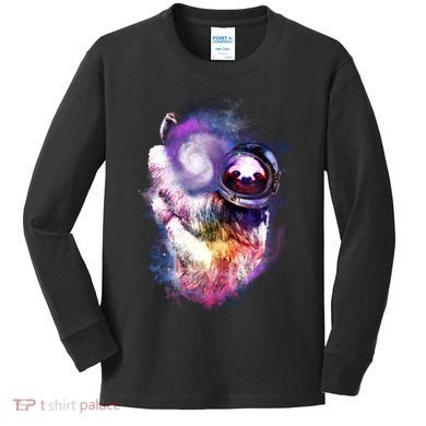 Astronaut Sloth In Space Kids Long Sleeve Shirt