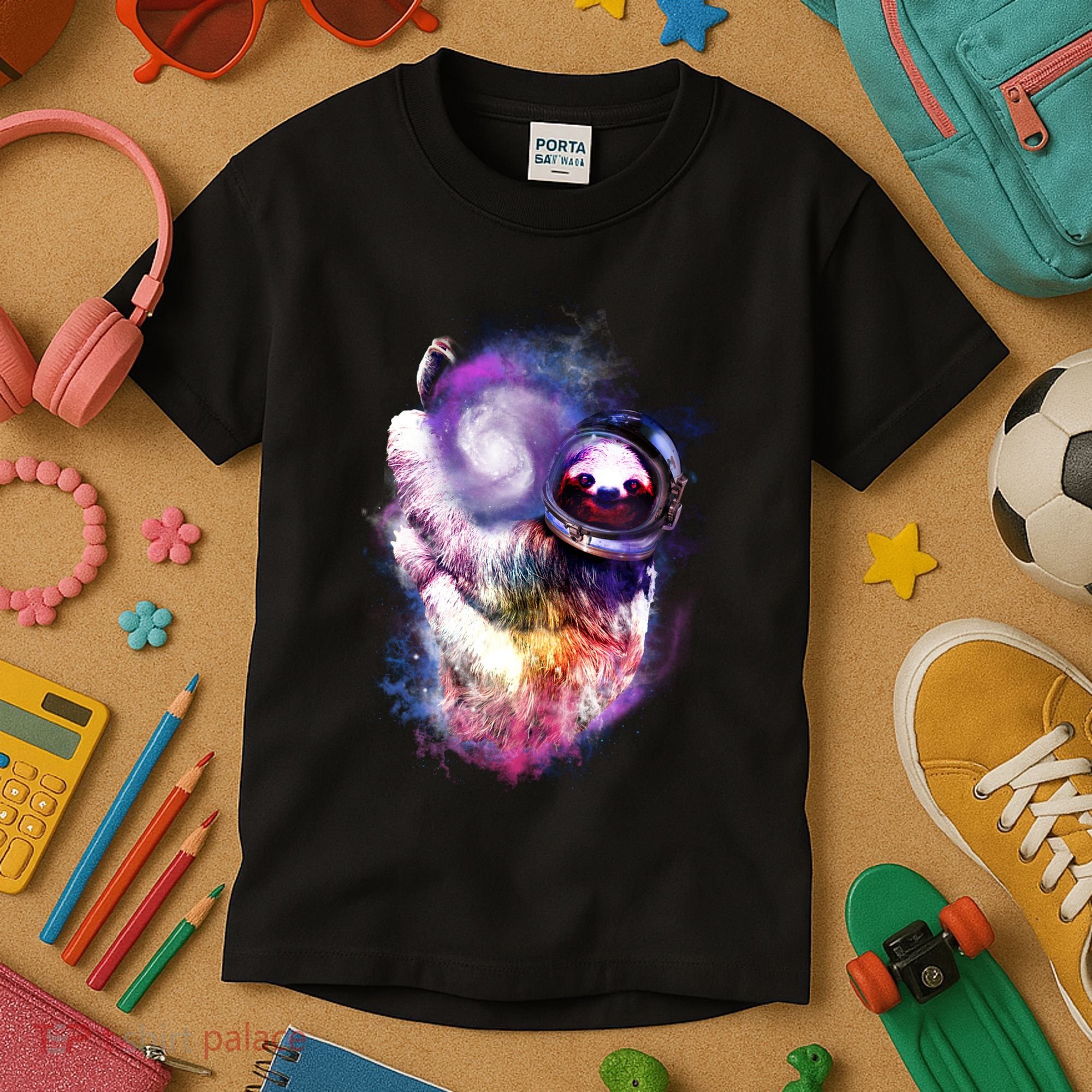 Astronaut Sloth In Space Kids T-Shirt