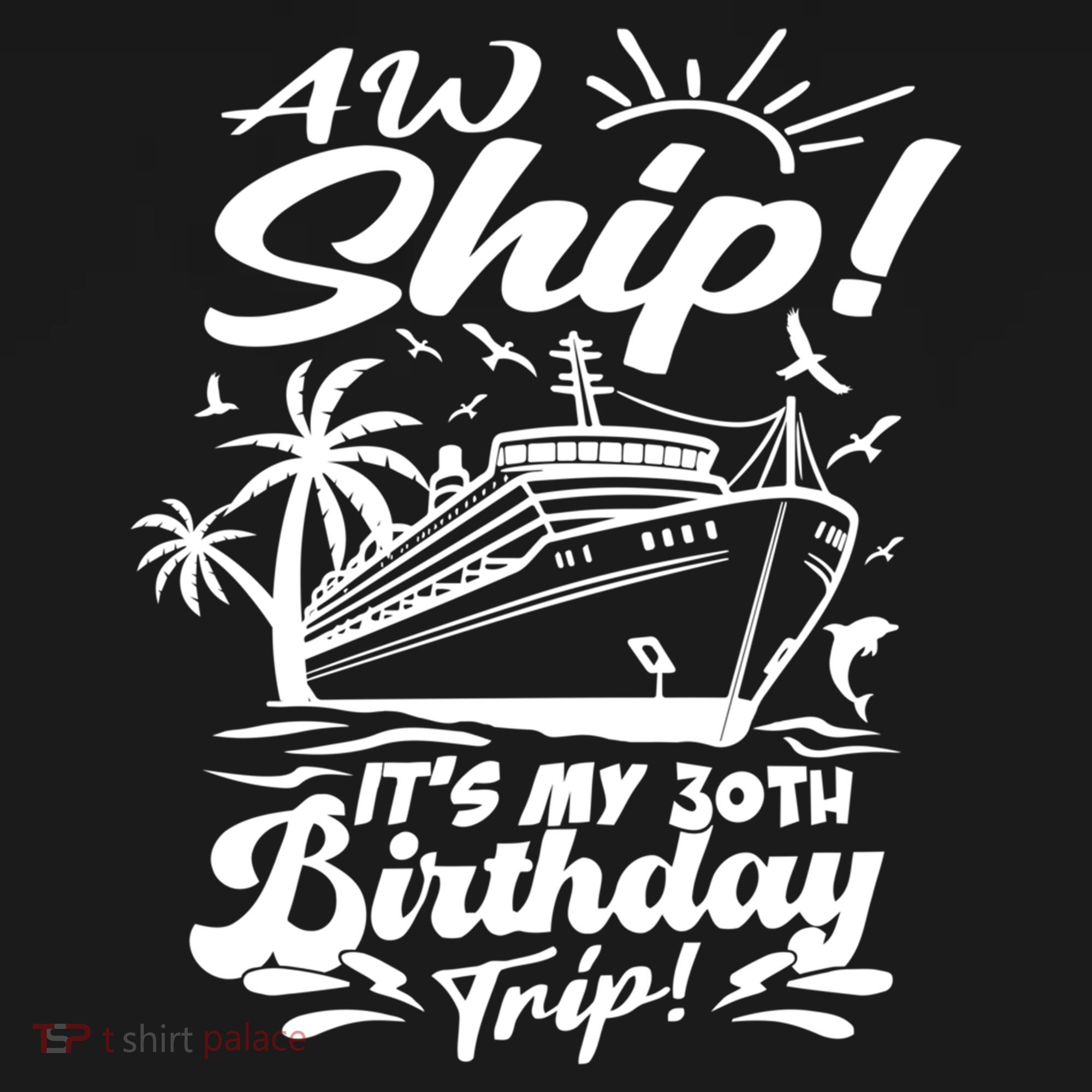 Aw Ship ItS My 30th Birthday Trip Cruise Birthday Vacation Gift Women's Hoodie