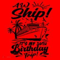 Aw Ship ItS My 30th Birthday Trip Cruise Birthday Vacation Gift Santa Hat thumb 1