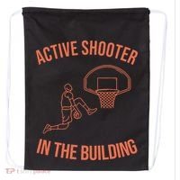 Active Shooter In The Building Drawstring Bag thumb 0