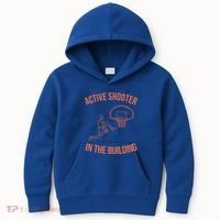 Active Shooter In The Building Kids Hoodie thumb 0