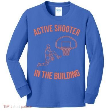 Active Shooter In The Building Kids Long Sleeve Shirt