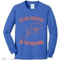 Active Shooter In The Building Kids Long Sleeve Shirt thumb 0