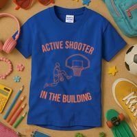 Active Shooter In The Building Kids T-Shirt thumb 3