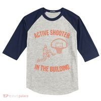 Active Shooter In The Building Kids Colorblock Raglan Jersey thumb 0