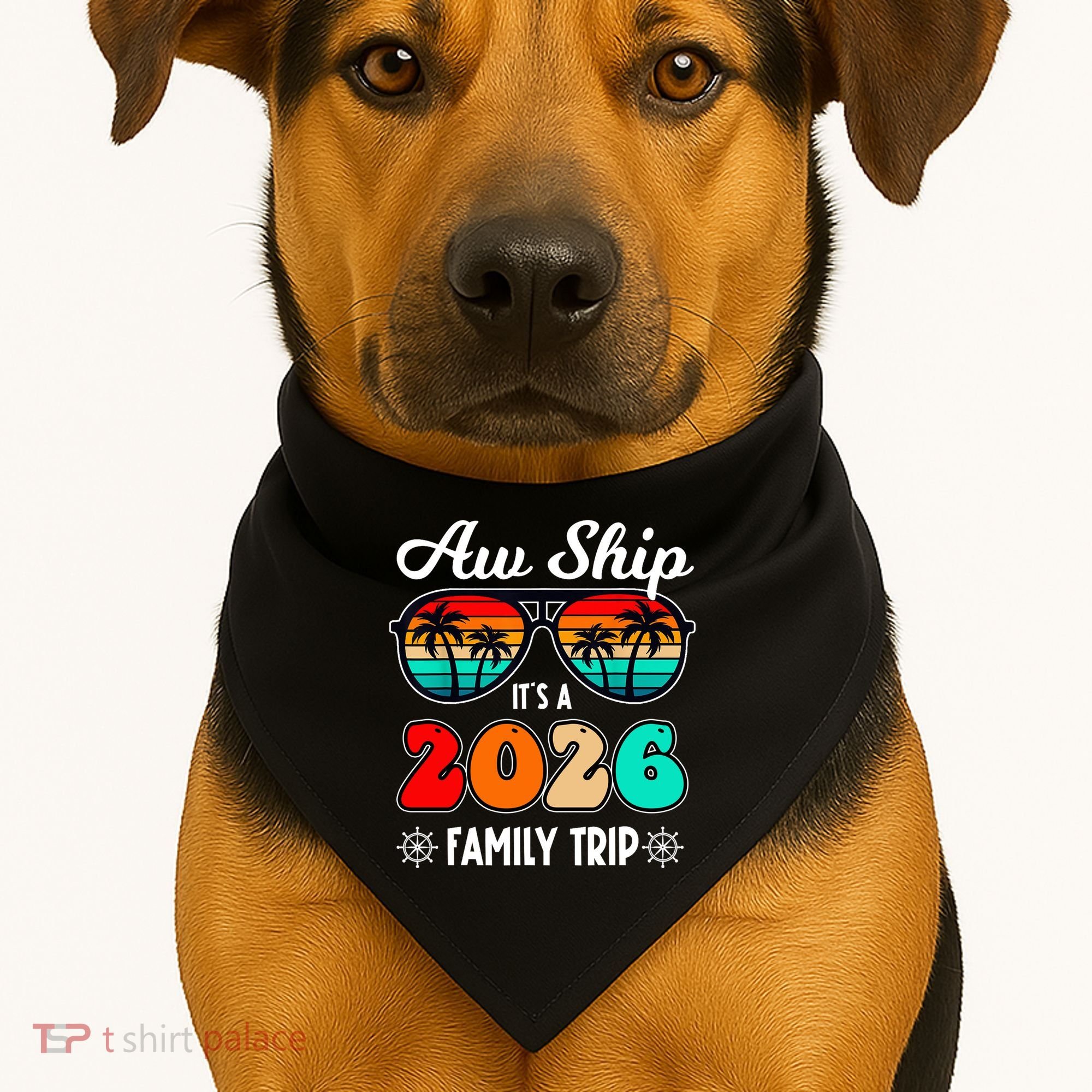AW Ship Its A 2026 Family Trip Retro Sunglasses USA-Made Doggie Bandana