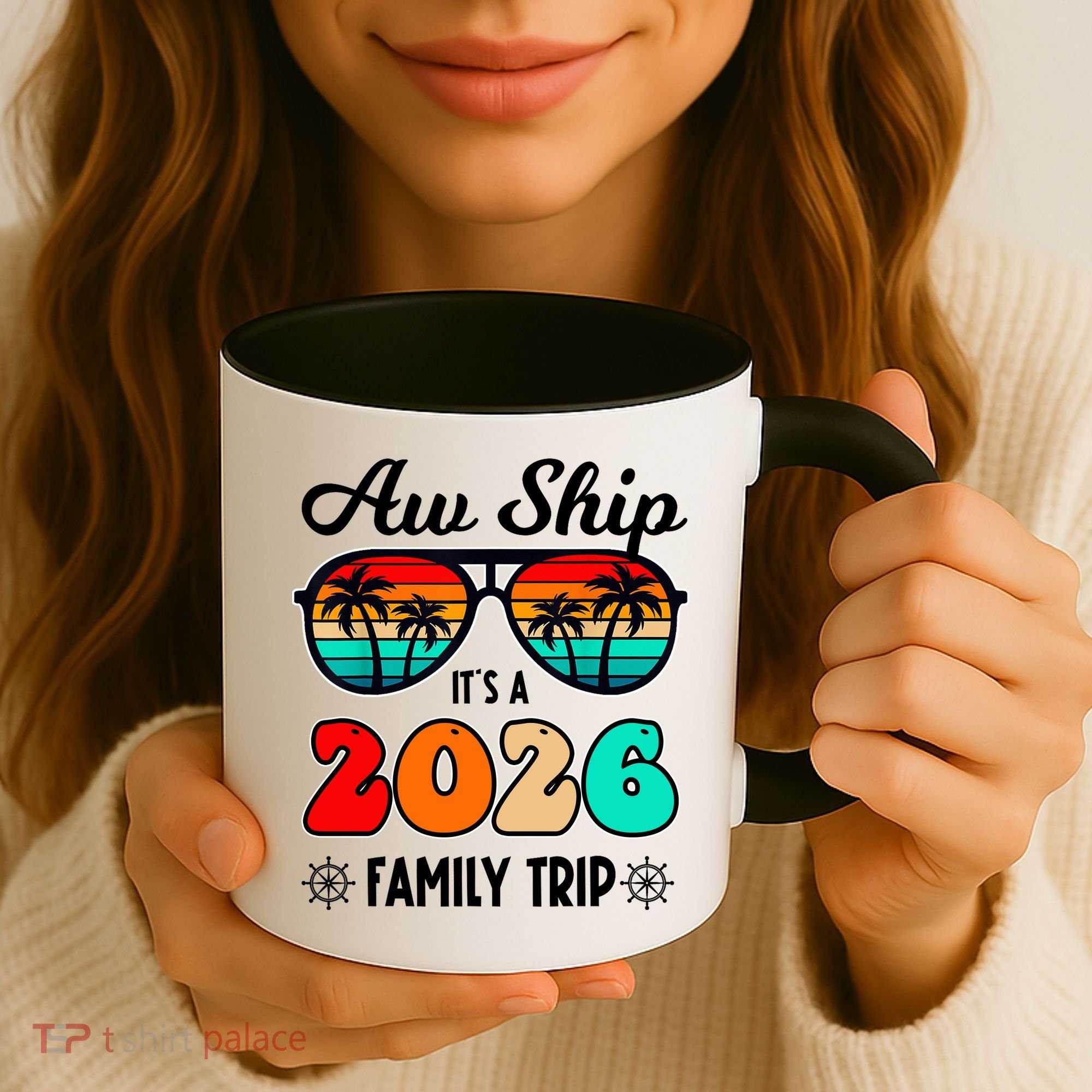 AW Ship Its A 2026 Family Trip Retro Sunglasses Coffee Mug