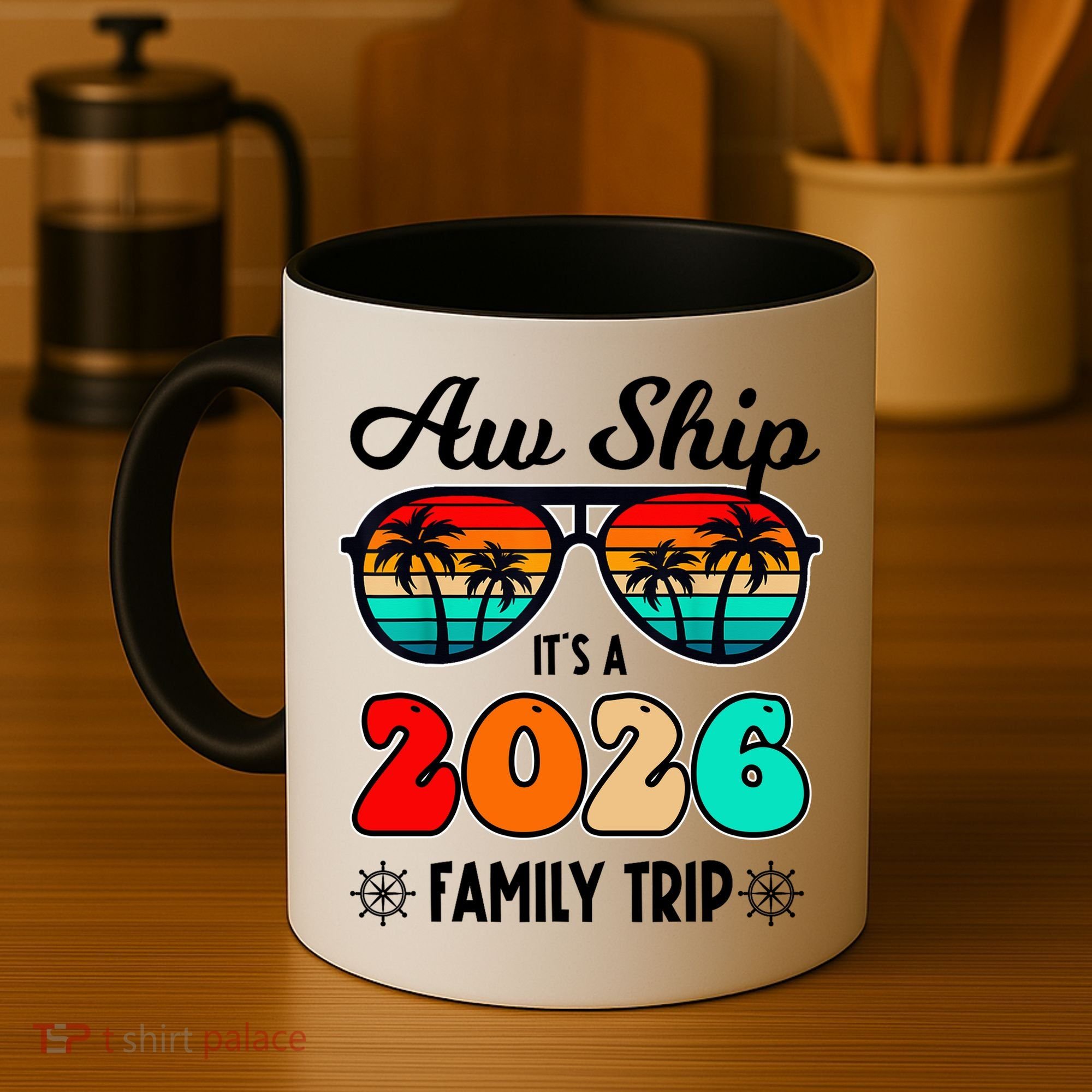 AW Ship Its A 2026 Family Trip Retro Sunglasses Coffee Mug