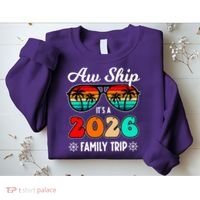 AW Ship Its A 2026 Family Trip Retro Sunglasses Sweatshirt thumb 2