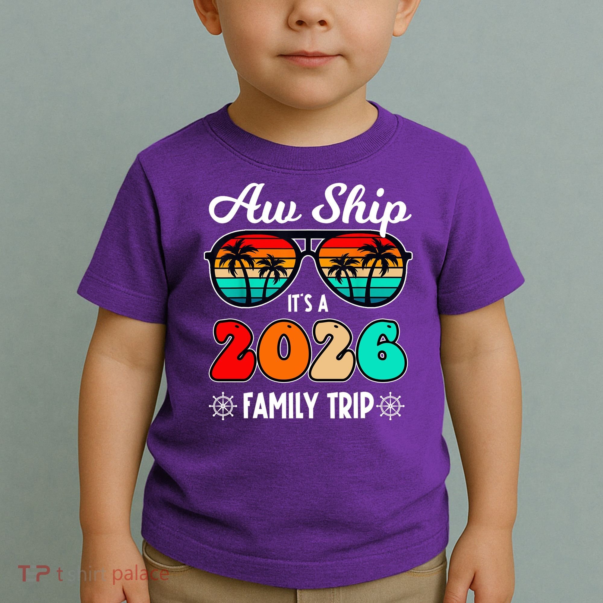 AW Ship Its A 2026 Family Trip Retro Sunglasses Toddler T-Shirt