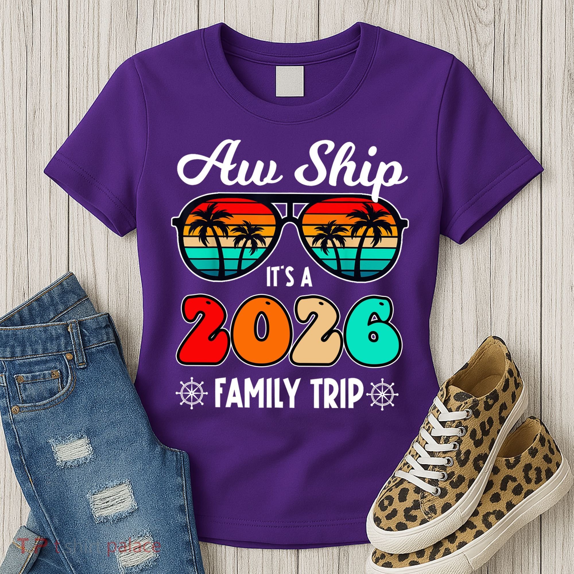 AW Ship Its A 2026 Family Trip Retro Sunglasses Women's T-Shirt