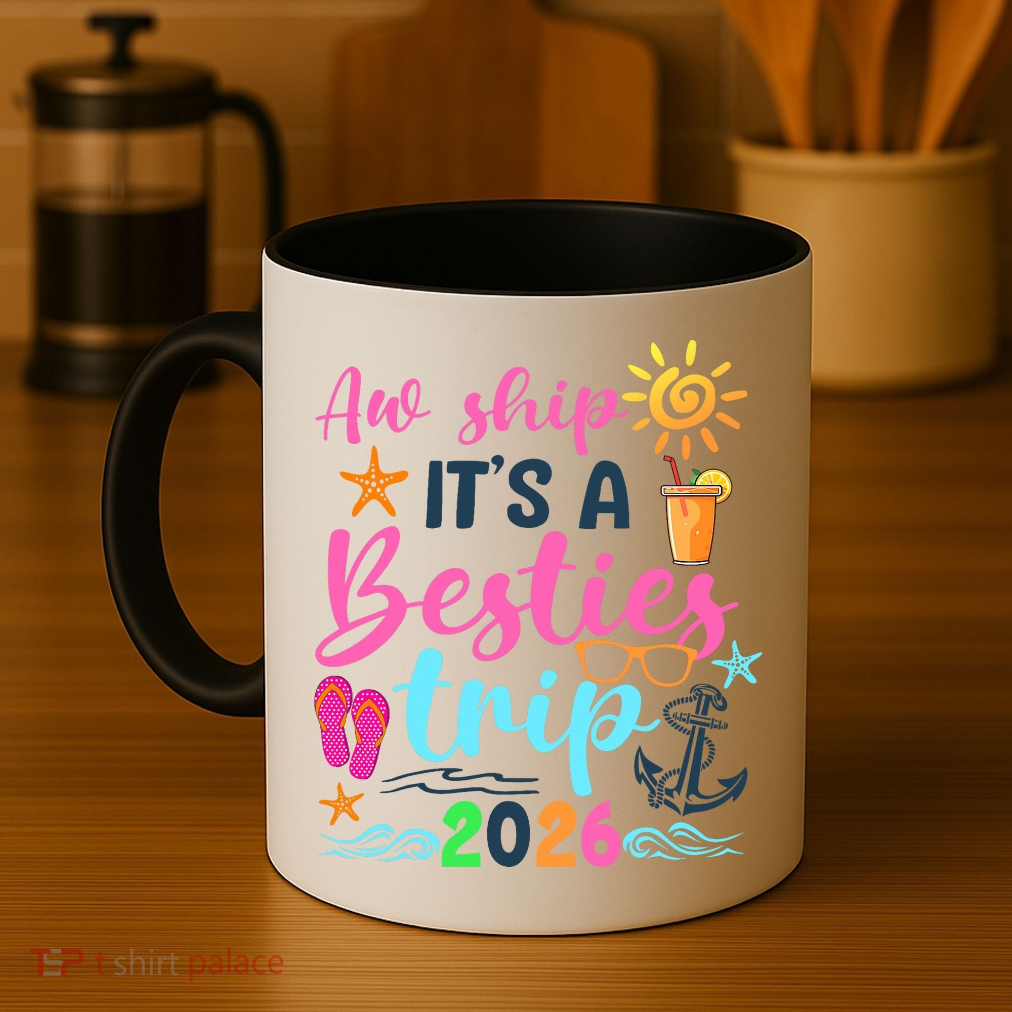 Aw Ship Its A Besties Trip 2026 Sun Coffee Mug