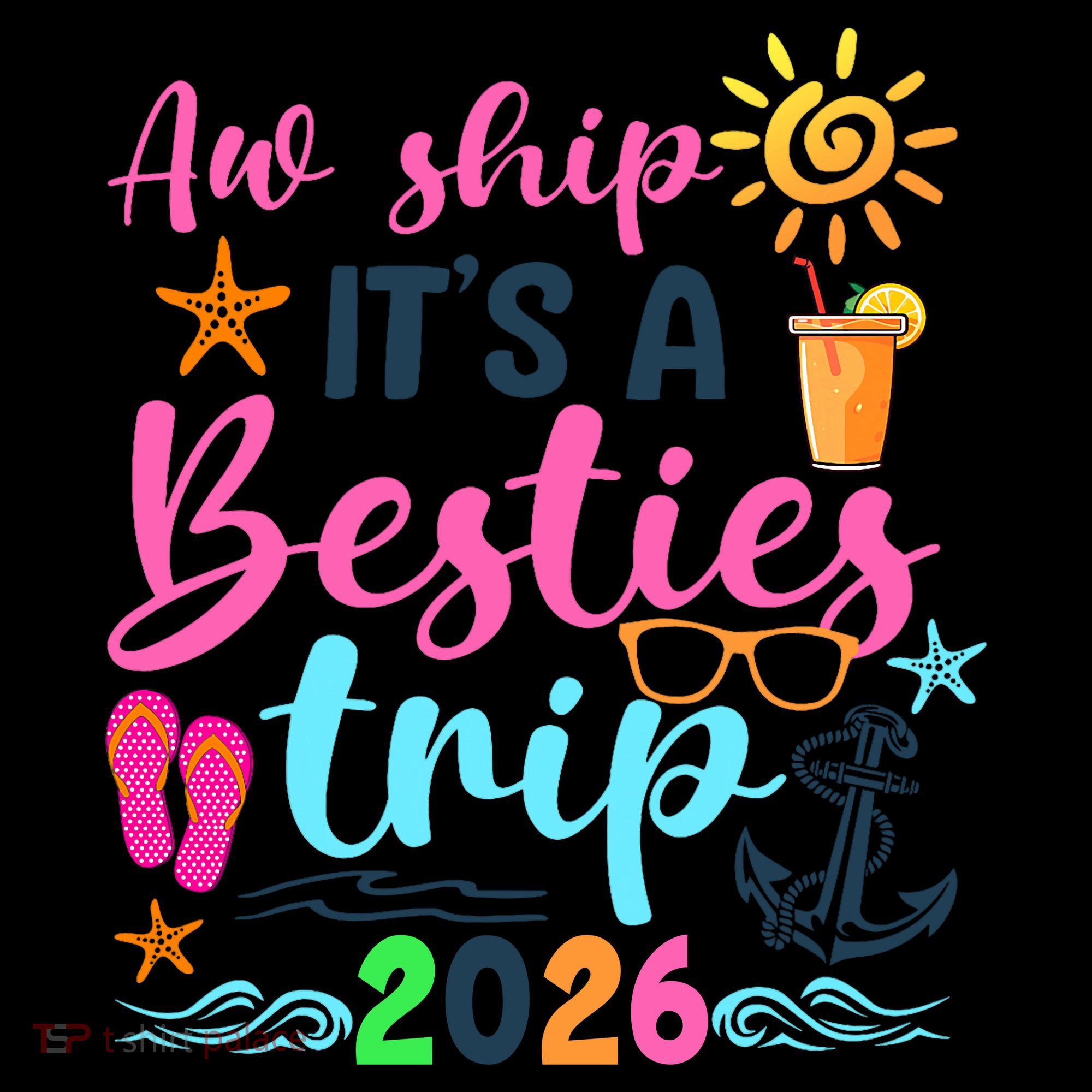 Aw Ship Its A Besties Trip 2026 Sun Coffee Mug