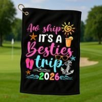 Aw Ship Its A Besties Trip 2026 Sun Golf Towel thumb 1