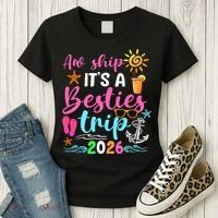 Aw Ship Its A Besties Trip 2026 Sun Women's T-Shirt thumb 3