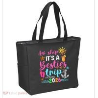 Aw Ship Its A Besties Trip 2026 Sun Tote Bag thumb 2