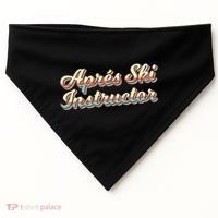 Apres Ski Instructor 70S Ski 80S Apre Funny Snowboard Gift USA-Made Doggie Bandana thumb 0