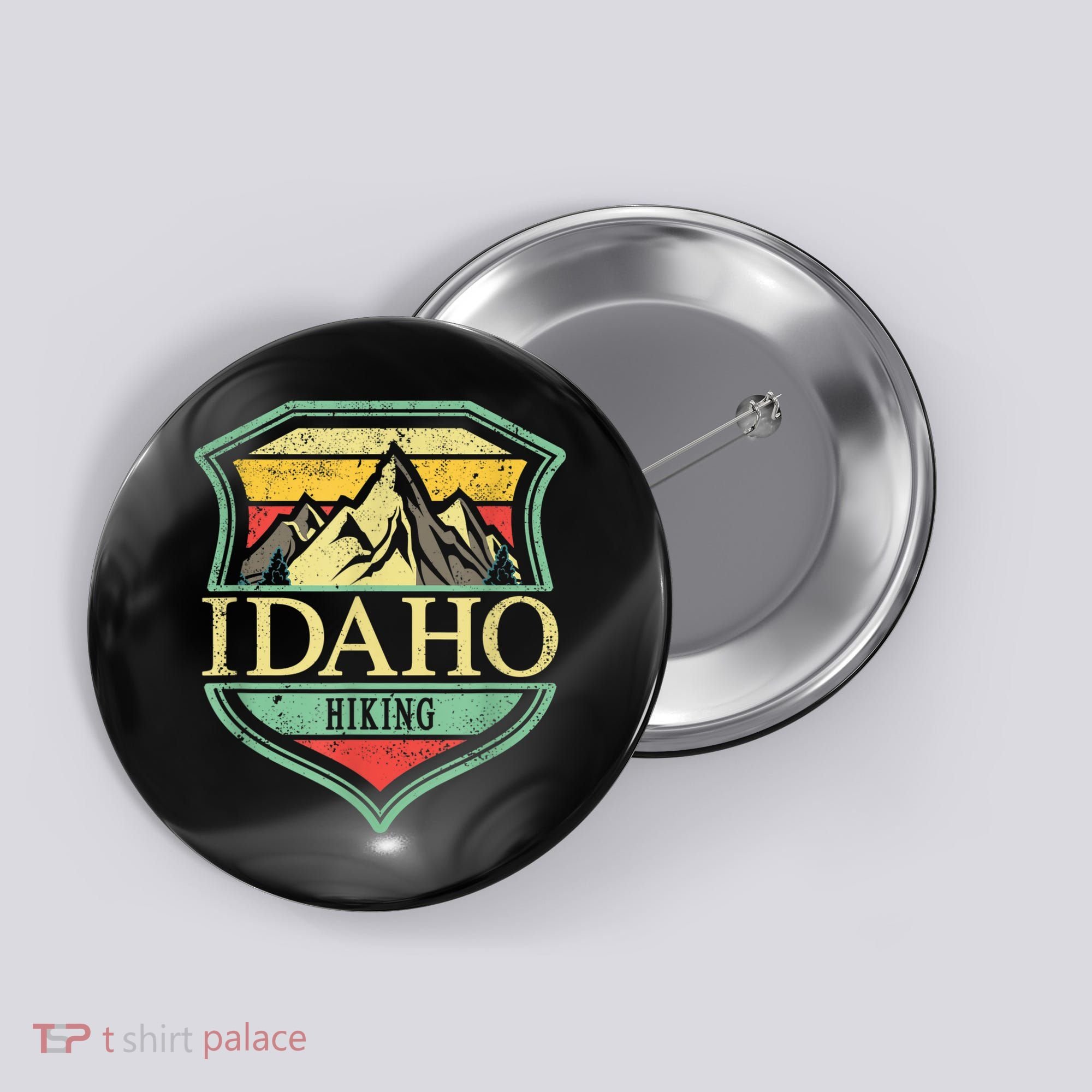 American State Idaho Mountain Hiking Button