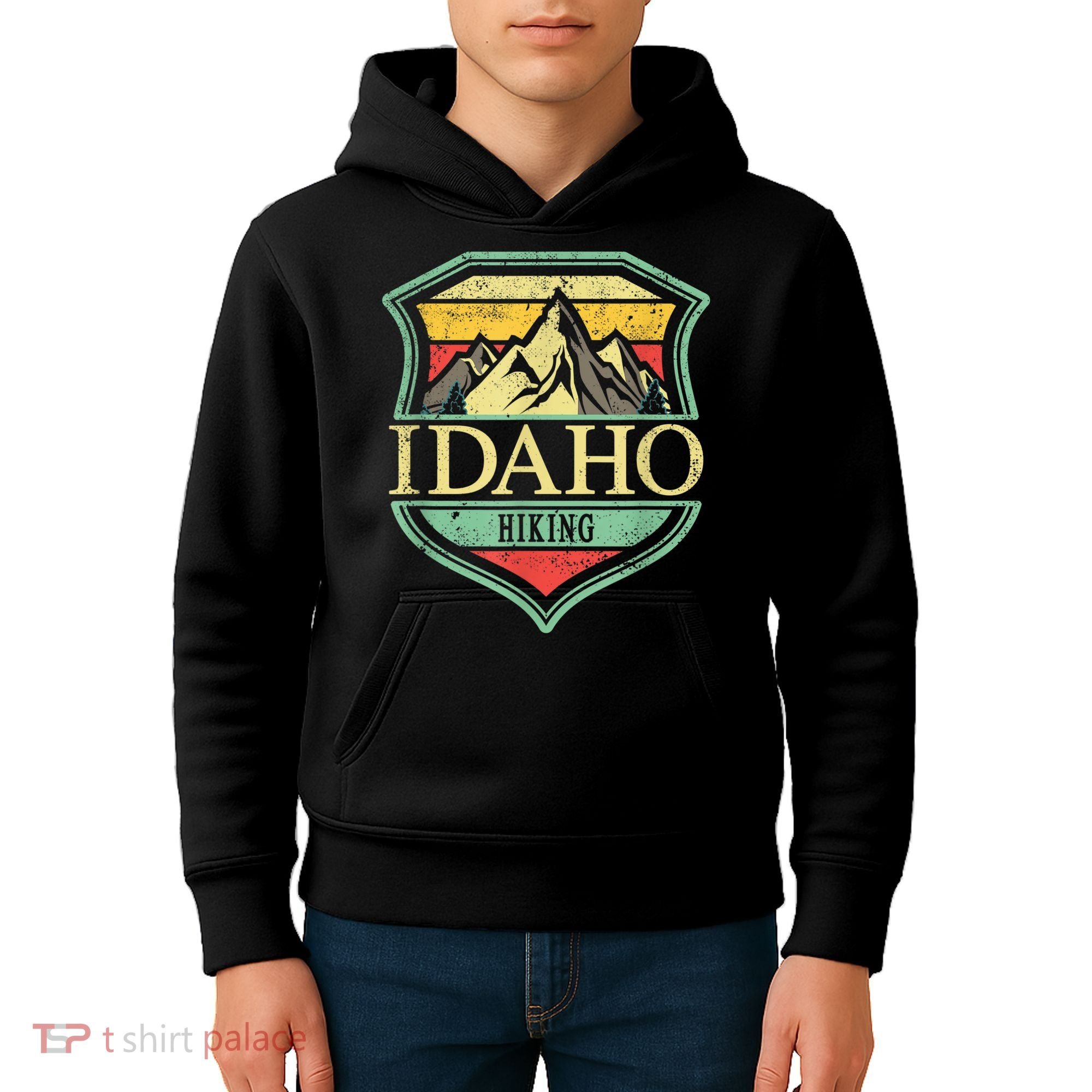 American State Idaho Mountain Hiking Kids Hoodie