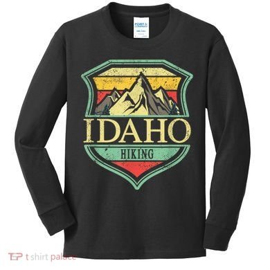American State Idaho Mountain Hiking Kids Long Sleeve Shirt