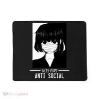 Anti Social Japanese Text Aesthetic Vaporwave Anime Gifts Mousepad thumb 0