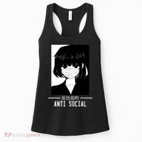 Anti Social Japanese Text Aesthetic Vaporwave Anime Gifts Women's Tank Top thumb 0