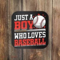 American Sport Just A Boy Who Loves Baseball Gifts For Boy Coaster thumb 0