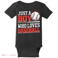 American Sport Just A Boy Who Loves Baseball Gifts For Boy Baby Bodysuit thumb 0