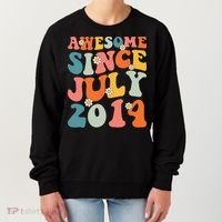 Awesome Since July 2014 Hippie Retro Groovy Birthday Women's Sweatshirt thumb 0